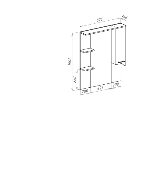 Зеркало-шкаф (82,5х100,1) Bellezza Дрея 4611314001018